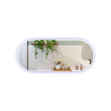 Imagem de Espelho Oval Lapidado Com Led 50x80 Moderno Iluminado Closet (Frio)
