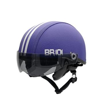 Imagem de Capacete Coquinho Scooter Elétrica Bike Skate Patinete BR 101 Premium Viseira Fume (Roxo, G - VESTE 59/60)