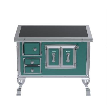 Imagem de Fogão a Lenha GII N 2 Sec Xviii Premium Turquesa Saida Direita