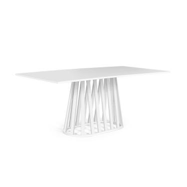 Imagem de Mesa De Jantar Retangular 6 Lugares 180x90cm Gabi Branca - Straub Web