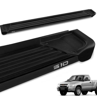 Imagem de Estribo Lateral S10 Cab. Simples 1995 a 2011 Aluminio Preto A1 Gtnox