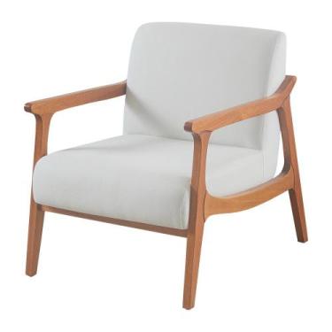 Imagem de Poltrona Hortência em Linho com Base de Madeira - Blossom Casa, Cru 23