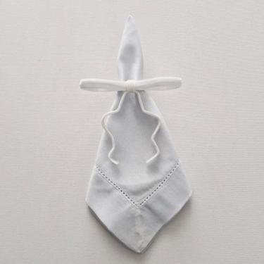 Imagem de Porta Guardanapo Laço Veludo Estruturado - Decor Madame Blue, Branco