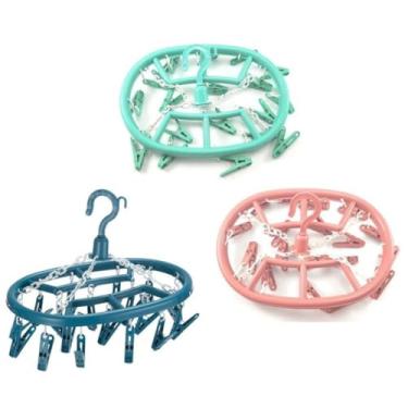 Imagem de Varal Oval Multiuso 18 Prendedores Roupas Íntimas Meias Calcinhas Cuecas Lavanderia Secagem Roupas