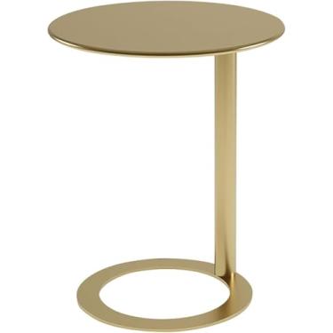 Imagem de Mesa Lateral Em Forma De C, Mesa Lateral Para Sofá, Mesa Final Moderna E Simples, Sofá T Deslizante Para Sala De Estar Quarto, Cream White, Medium