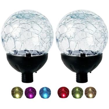 Imagem de Jesokiibo Bola de vidro rachada, luzes solares de jardim, iluminação de globo à prova d'água para escultura de tequila, planta de agave, decoração de casa