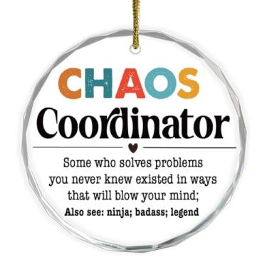 Imagem de Enfeite de pendurar inspirador para coordenador de caos, presentes de incentivo de agradecimento para mulheres e homens, colegas de trabalho, enfeite motivacional de cristal pendurado em placa para