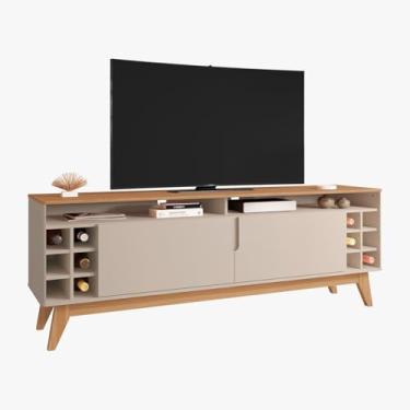 Imagem de Rack Wine Para TV de até 60 Polegadas com Pés de Madeira off white/noce