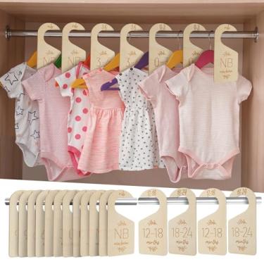 Imagem de YLMFTNU 16 divisórias de armário de bebê, divisórias de tamanho de roupas de bebê, organizador de roupas de bebê, cabides de pendurar para bebês e crianças, organizador de armário de bebê