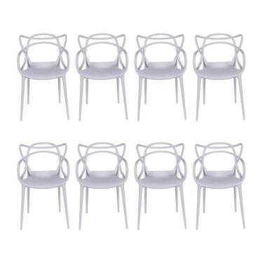 Imagem de Kit com 8 Cadeiras para Sala de Jantar Allegra Solna Branco