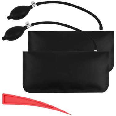 Imagem de 2 peças de calço de ar inflável com barra de elevação de ar sem esforço, kit de bomba de ar de rolamento de carga de 150 kg, bolsa de calço inflável multifuncional para instalação de janela de porta