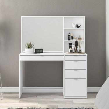 Imagem de Penteadeira Blum 5 Gavetas 3 Nichos Branco Politorno Móveis