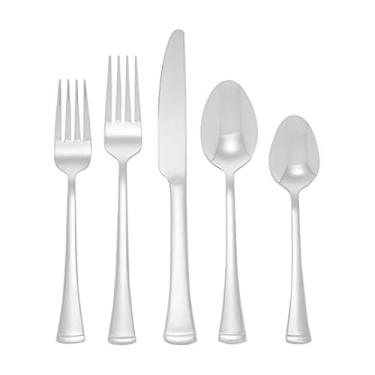 Imagem de Gourmet Basics by Mikasa Conjunto de talheres de aço inoxidável Contempo, 45 peças, para 8, prata