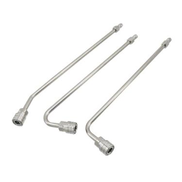 Imagem de T Tulead Varinha de extensão de lavadora de pressão de aço inoxidável com conexão rápida de 1/4 polegada, 3 peças (25 + 90 + forma U)