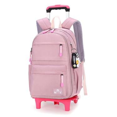 Imagem de Mochila Trolley IFENG Girl impermeável de nylon roxa 44cm