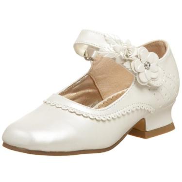 Imagem de Josmo Sapato social infantil Josmo 16139 com flores, Bege, 2 Little Kid