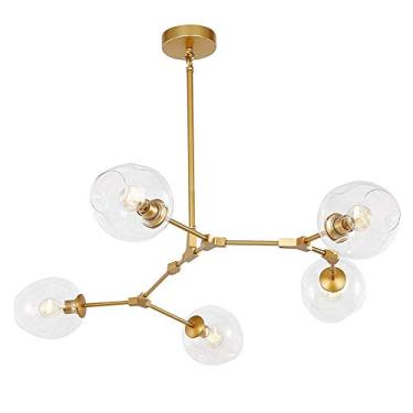 Imagem de Lustre Molecules Sputnik, abajures de vidro transparente, luminária suspensa, lustres E27, vintage, industrial, ajustável, teto, abajur transparente