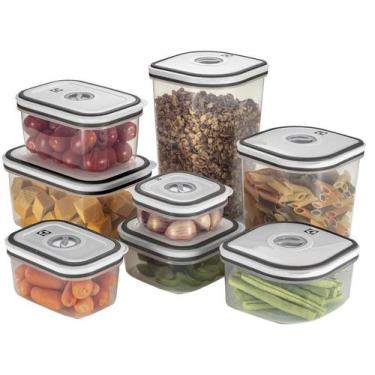 Imagem de Jogo de Potes de Plástico Electrolux com Tampa - Quadrado 8 Peças, Cin