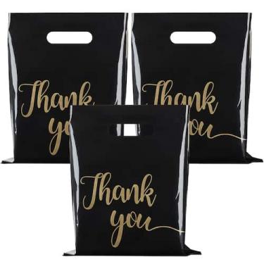 Imagem de Sacos de compras de plástico ZORRITA Thank You, 9 x 12 polegadas, paco