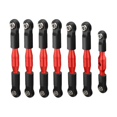 Imagem de NMNRC Alum Blod Turnbuckles Toe Camber Links Kit Compatible with 1/10 Slash 2WD/Stampede 2WD/Rustler 2WD/Bandit 2WD Series Upgrades Part Red