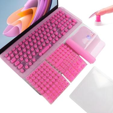 Imagem de WANTHER Teclado para unhas, a capa de teclado de segunda geração para unhas longas (rosa-choque)