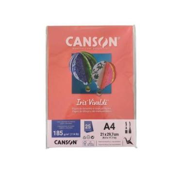 Imagem de Papel A4 185g Canson iris vivaldi vermelho com 25 folhas