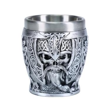 Imagem de Copo de shot de armadura de caveira, copo de shot vintage engraçado de esqueleto D&D de 50 ml para uísque, tequila, vodca, suprimentos de decoração de festa de licor, presente de aniversário