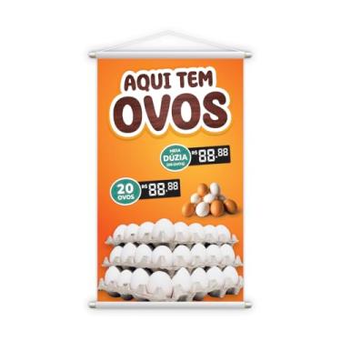 Imagem de Banner Aqui Tem Ovos Preço Dúzia 80x50cm