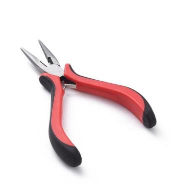 Imagem de 1 alicate de aço carbono para joias, corrente de corte de arame, alicate de nariz vermelho e preto para fazer joias, artesanato, artesanato, ferramentas de reparo de contas, fabricação de modelos
