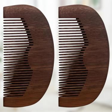 Imagem de Pente de madeira para barba e bigode, ideal para óleos e bálsamos, design antiestático para todos os tipos de barba, tamanho de bolso