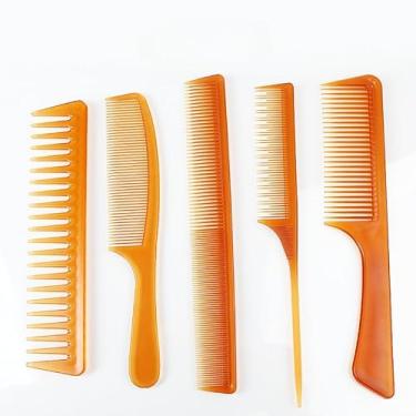 Imagem de Conjunto de 5 peças de pincéis de pente de cabelo doméstico grande conjunto de maquiagem pente portátil suprimentos de cabeleireiro para homens e mulheres (marrom)