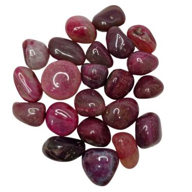 Imagem de Pedra Ágata Rosa 4 a 6 cm Rolada 1 KG Natural