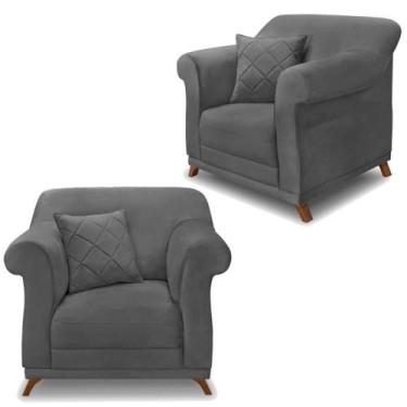 Imagem de Kit 2 Poltronas Decorativas Retro Polo Suede 1104 Ezz 1104 - MILANI MO