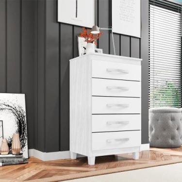 Imagem de Comoda 5 Gavetas 57 Cm Moden 2259 Branco Flex Incp - MILANI MOVELARIA