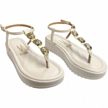 Imagem de Sandália Papaete Feminina Flatform Vizzano Com Pedrarias