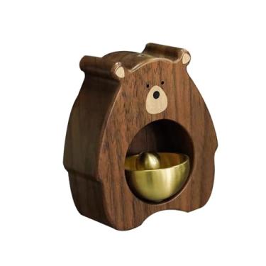 Imagem de Generic Campainha de madeira, campainha decorativa, adesivo criativo e fofo para geladeira, para lojistas para abertura de porta, Madeira de Nogueira