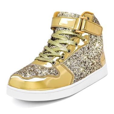 Imagem de Tênis Wooowyet Glitter High Top Shoes para crianças, meninos e meninas