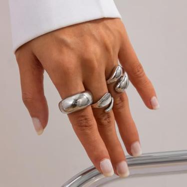 Imagem de Anéis empilháveis para mulheres, conjunto de anéis de empilhamento ajustáveis, anéis de ouro, prata, anéis de compromisso, joias e presentes para mulheres