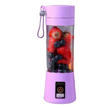 Imagem de Mini Liquidificador Portátil 380ml Suco Shake 6 Laminas - 2W, Roxo