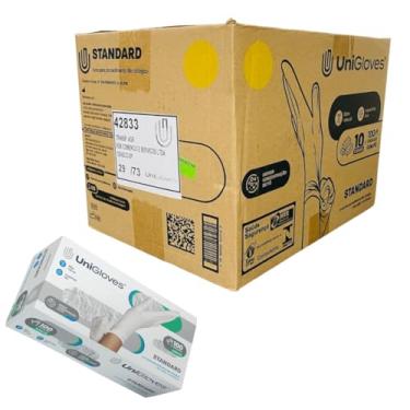 Imagem de Luva Unigloves Latex Com Pó Standard Tamanho P Kit 10 Caixas 1000 unidades