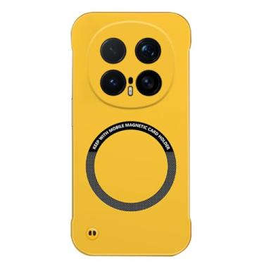 Imagem de POYUFRG Capa magnética para Honor Magic 8 Pro/Magic 8, ultrafina, leve, sem moldura, capa de proteção de lente com tudo incluído, amarela, 8