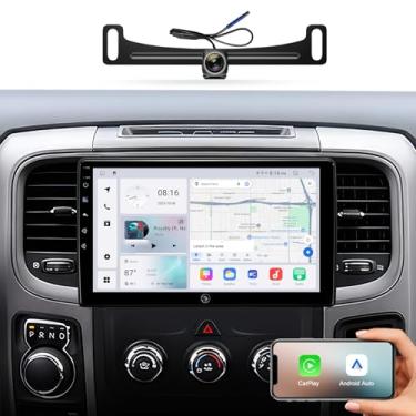 Imagem de Atualização estéreo de rádio automotivo de 10,2 polegadas para Dodge Ram 1500 2013-2018, tela sensível ao toque Android 13 com CarPlay, Android Auto, navegação GPS, câmera de backup 1080P, SWC