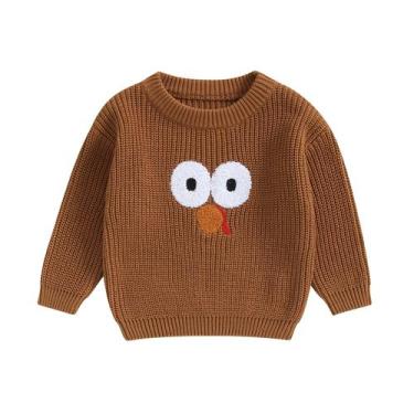 Imagem de Suéter Fnkro Baby Knit, manga comprida, gola redonda, 1-4T, unissex