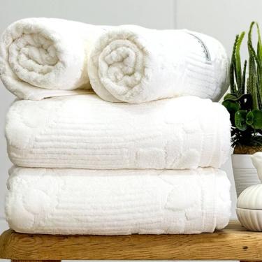 Imagem de Jogo De Toalha Banhão Lollipop Buddemeyer 4 Peças 100% Algodão Branco-branco