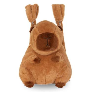 Imagem de Mochila de Costas/Transversal Capivara Pelúcia 3D Meninas - Luxcel, Ma