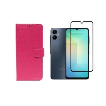 Imagem de Capa Capinha Case Carteira Flip Couro + Pelicula 3d Samsung Galaxy A06