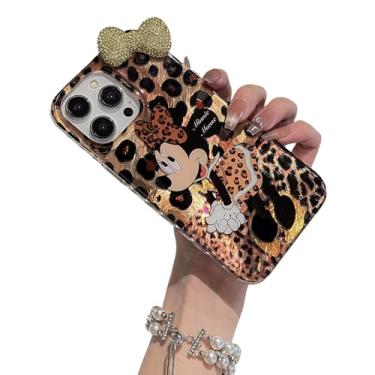Imagem de aowner Capa para iPhone 17 Luxuosa Padrão Cheetah Chapeamento a Laser Glitter Bling Vintage Estampa de Leopardo Bonito Desenho Animado com Arco de Diamante 3D À Prova de Choque Capa Rígida PC para