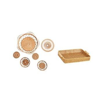 Imagem de Fenteer Arte de Parede em Vime E Enfeites Decorativos de Cesta de Frutas para Sala de Chá, Corredor, Quarto, Café, Mesa, Lanche, Tigela, Prato de Pão