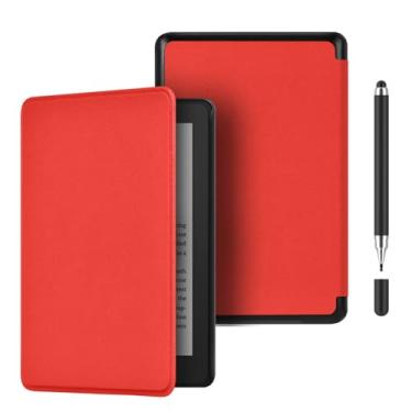 Imagem de Akacy Capa de textura de couro sintético para Kindle de 10ª geração de 6 polegadas (modelos J9G29R 2019). Capa traseira de borracha TPU de silicone flexível e fina e fina, cantos reforçados (2)