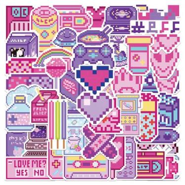 Imagem de Pacote de adesivos Pixel Art, 54 unidades, mosaico colorido de desenho